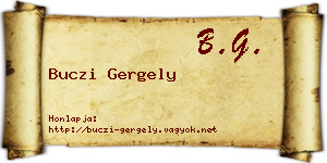 Buczi Gergely névjegykártya